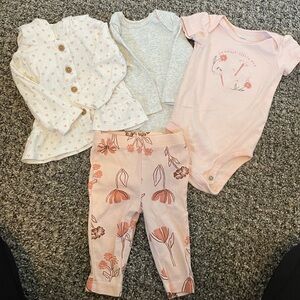 4 piece baby girl matching outfit (3 months)